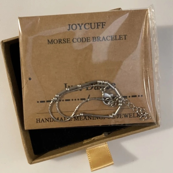 Joycuff Morse Code Bracelet, “Just Dance” Silver Handmade Jewelry - Picture 4 of 5